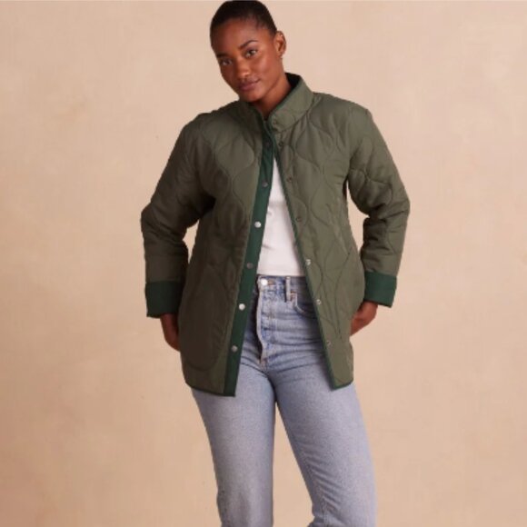 BNWOT Summersalt The Reversible Eco Quilted Jacket in Olive/Eden - Picture 1 of 6